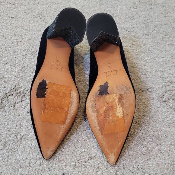 Marc Fisher Zack Velvet Pump Glitter Block Heel Size 5 - Picture 6 of 7